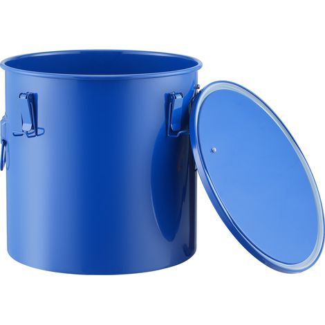 Mophorn Recolector de grasa y aceite usado, 37,8 L, tambor recolector de aceite de freidora de acero al carbono, recipiente de aceite con tapa, clips de bloqueo, bolsa de filtro para cocina, azul