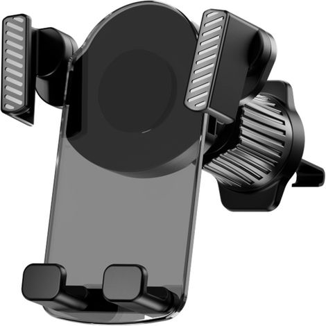 Support Telephone Voiture Grille Aeration [2023 Crochet Amélioré], Porte Telephone Voiture Rotation 360° & Libération en Touche Compatible avec iPhone & 14 Pro Max et Smartphones 4-7'' (Noir) (1/4)