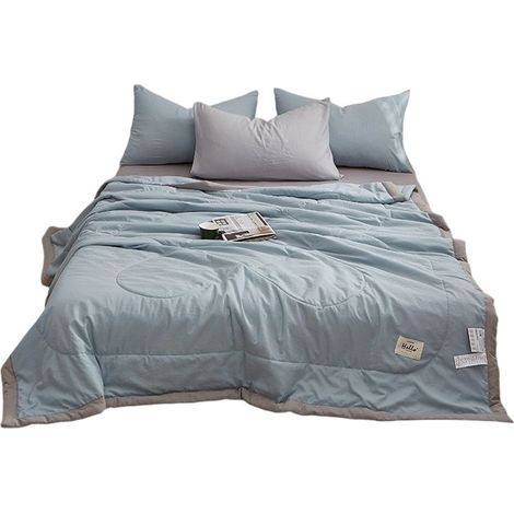Syligr Couette réversible en coton légère pour l'été, couvre-lit doux et respirant, lavable et matelassé, pour lit Queen Size (1/5)
