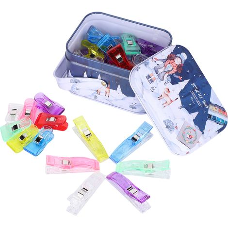Lot de 40 pinces à tissu miniatures en plastique coloré, clips de couture pour quilting, fixation de bordure et bricolage, outil pratique (1/5)