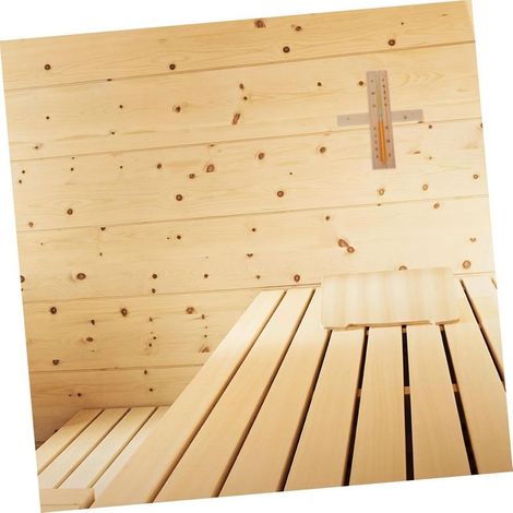 Sanduhrförmige Sauna mit edler Verarbeitung (1/3)