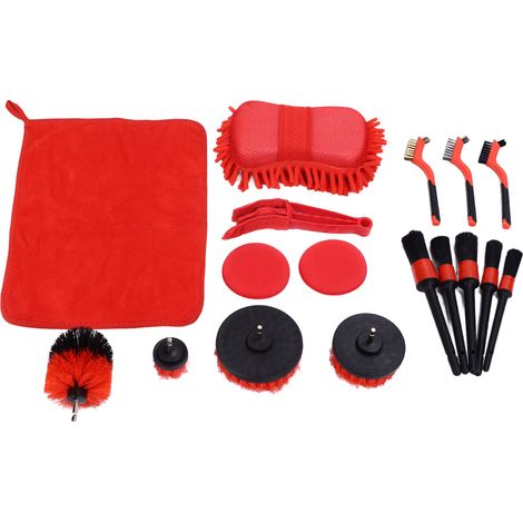 Kit de 17 outils de nettoyage auto en PP, brosses perceuse pour surfaces de salle de bain (1/5)