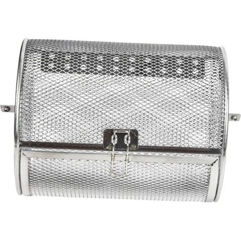 Cage en fil d'acier inoxydable 14x23 cm pour churrasco, panier rotatif pour rôtir noix et légumes (1/5)