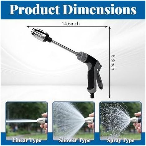 Pistolet Haute Pression Power Jet, Arrosage Jardin, Nettoyeur Water Blitz, nettoyeur haute pression, pour lavage de voiture et arrosage du jardin - (1/5)