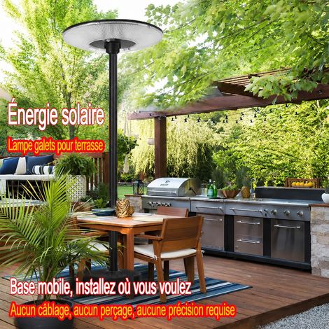 Lampadaire solaire extérieur LED 3 couleurs tête 55 cm mât 2 m base à remplir d'eau 55cm 2 11,1 kg – Livraison gratuite (1/5)