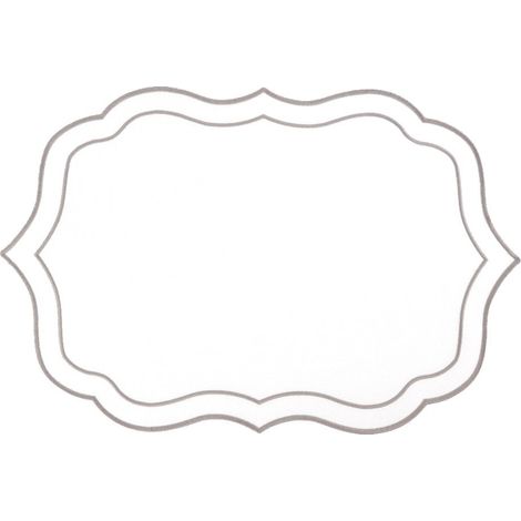 Dessous d'Assiette de Présentation en Polyester Blanc et Argent 44 x 29 x 1 cm - PANGIVO (1/3)