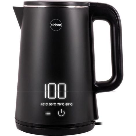 Hervidor inalámbrico ELDOM C515C de 1,8 L y 2000 W, color negro. (1/5)