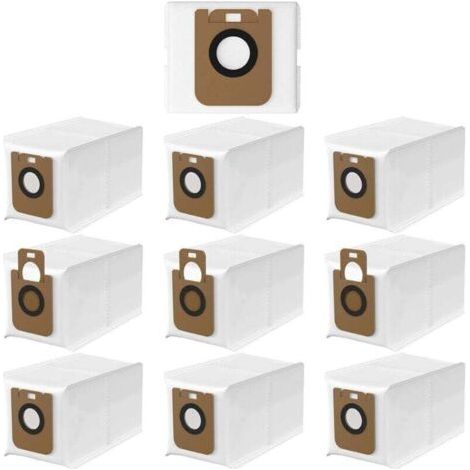 FENOPLASTICASac à poussière 10 pièces pour aspirateur robot Dreame D10 Plus/Dreame D10s Plus, kit d'accessoires de sac d'aspirateur compatible avec Dreame D10/D10s Plus (1/4)