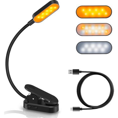360° Flexible Neck Bedside Lamp Clip on Book Light Night Light Bedside Lamp (1/2)