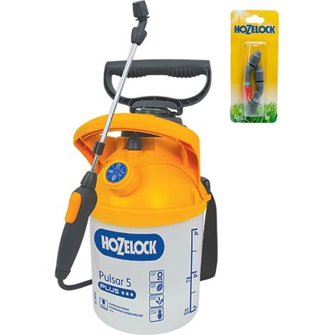 Hozelock 4310 Pressure Sprayer Plus 5 Litre 4705 + 4103 Spray Nozzle Set (1/4)