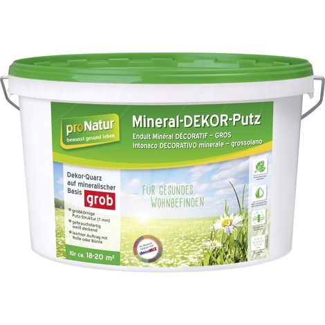 Pronatur Mineral Dekor-Putz 15 kg 1 mm grob weiß Putz
