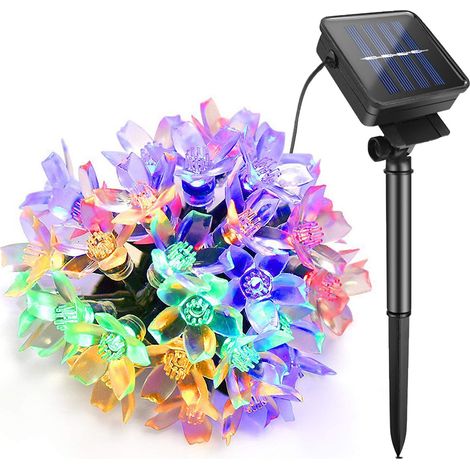 Guirlandes Lumineuses Fleurs Solaires Multicolore 50LED 8 Modes Guirlande de Lumière Exterieure Étanche Guirlande Lumineuse pour Jardin Terrasse Balcon Clôture Fenêtre Mariage Décoration (1/5)
