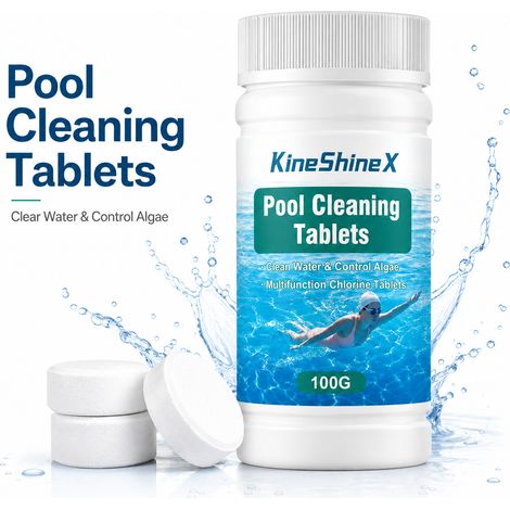 KineShineX Poolreinigungs-Chlortabletten – Multifunktionale Desinfektionstabletten zur Algenhemmung, Wasserreinigung und Desinfektion (1/5)