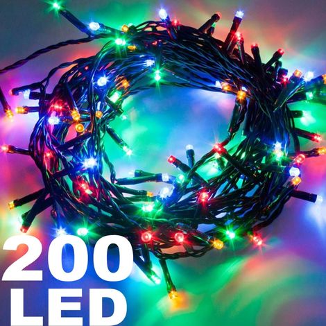 TrAdE Shop Traesio - Catena Luminosa 200 Luci Led Lucciole Multicolor Rgb Con Controller 8 Funzioni -
