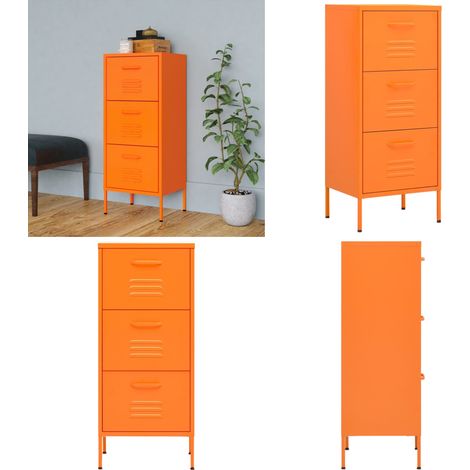 Armadietto Arancione 42,5x35x101,5 cm in Acciaio - Armadio - Armadio laterale