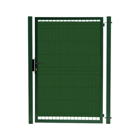 Cloture & Jardin – Portillon jardin grillagé occultable vert 1,30m – Grillage rigide maille 200x55mm – Poteaux carrés en acier inoxydable – Serrure européenne incluse