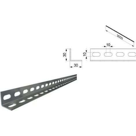 Profil cornière perforé 3000 mm – 30x30x2 mm – Pour suspension de rails – Acier galvanisé pour résistance à la corrosion – Doco (1/2)