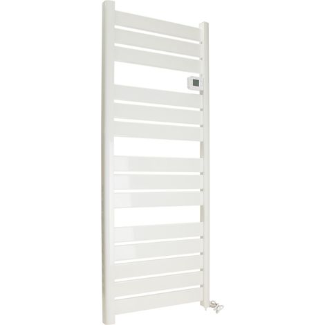 Sèche serviette aluminium 750W barres plates - blanc - Voltman (1/4)