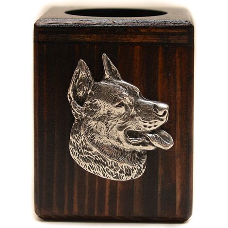 Beauceron Berger Français - bougeoir en bois orné d'un chien, un souvenir unique après la perte d'un compagnon à quatre pattes, réalisé artisanalement par Art-Dog (1/5)
