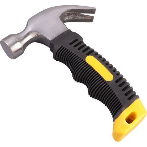 Mini Marteau de Coffreur en Acier Marteau Court Multifonctionnel Marteau Charpentier Avec Poignée Antidérapante Mini Marteau à Griffes Utile pour Entretien, Bricolage, Menuiserie Jaune 16.2cm,ll (1/5)