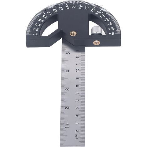 Rapporteur d'angle pour la menuiserie, règle d'angle pour la mesure et le traçage des bords du bois, 20 cm (8 pouces) (1/5)