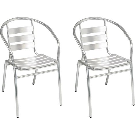 2 Stück Bistro Stapelstuhl Aluminium-M537474-2 (1/3)
