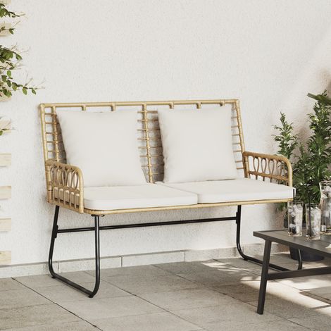 Maison Exclusive - Gartenbank Braun und Creme Poly-Rattan (1/5)