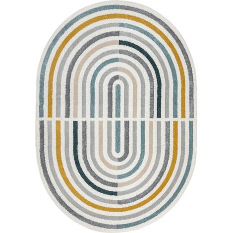 Tappeto FUSION 5711 bianco / verde scuro Shape - Geometrico, moderno, astratto, irregolare multicolour 160x220 cm