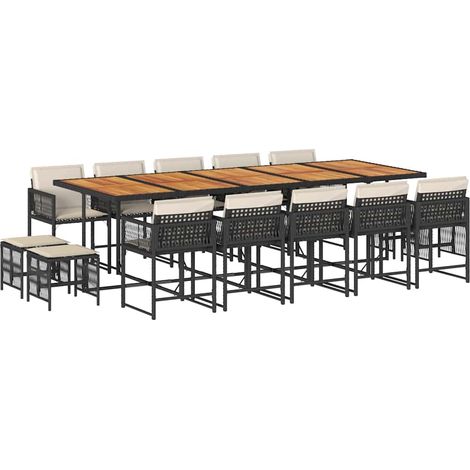 Maison Exclusive - Set comedor de jardín con cojines 15 pzas ratá (1/5)