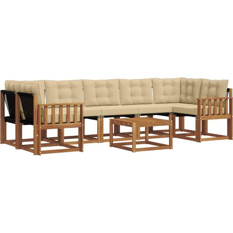 Outdoor Sofa Set with Cushion 8 pcs Natural and Beige vidaXL (1/5)