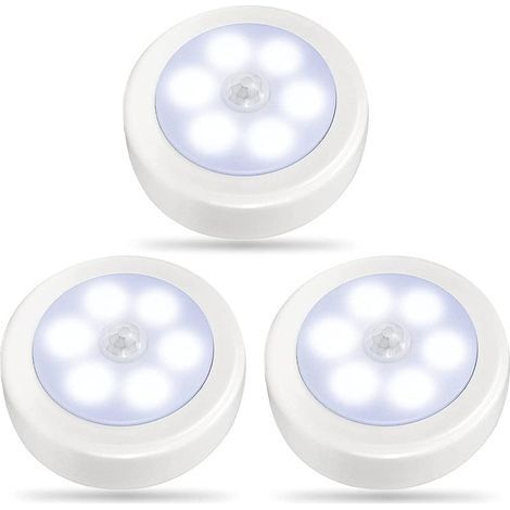 Veilleuses LED Lampes LED à Détecteur de Mouvement pour Intérieur, éclairage de Placard, Veilleuse à Piles, Lampe Murale Sans fil pour Escalier, Couloir, Garage, Entrée (Blanc Froid) (1/5)