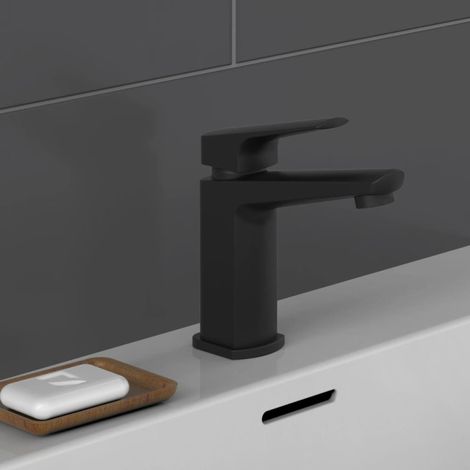 Mitigeur lavabo noir mat - Robinet monocommande - Poignée centrale - MIT/RAV/N (1/5)