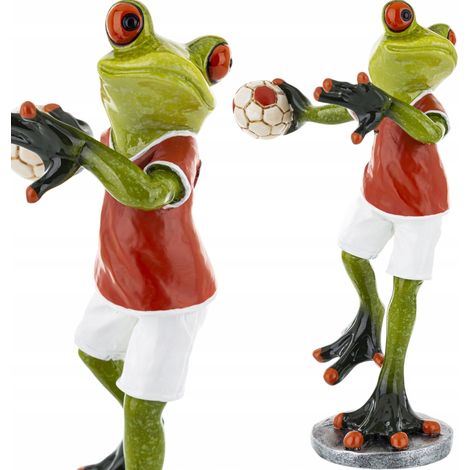Dekorative Figur 17 x 10,5 x 7,5 cm – Frosch, Sportler, Handball (1/5)