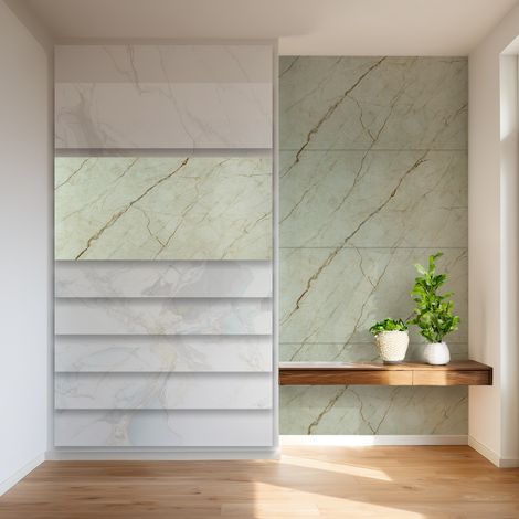 HEXIM Wandpaneele 4er-Set Marmoroptik 280×122cm (je Paneel 70×122cm) SPC Fliesen Platten A: 8088, 4 Stück - 3.42 m² (1/5)