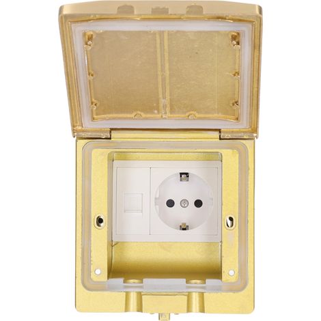 Wasserdichte, eingelassene Bodensteckdose, 250 V AC EU-Standard-Wandsteckdose, Mehrfachsteckdose für den Haushalt, versenkbare Tischsteckdose, IP44 wasserdicht, 2 Steckplätze. (1/5)