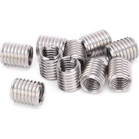 Lot de 10 Douilles Filetées de Réparation, Bagues Taraudées Réductrices, Outil de Conversion pour Vis, Insert Métallique (1/5)
