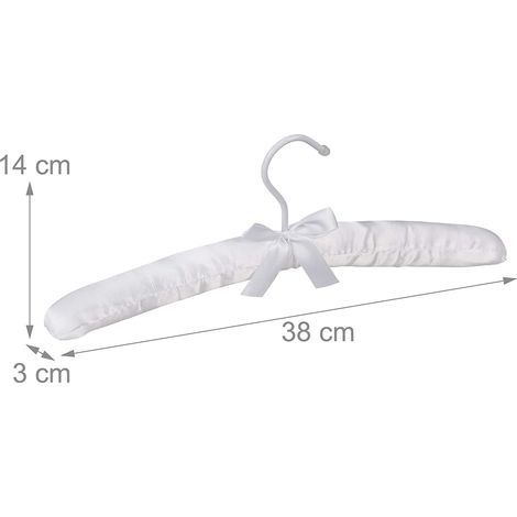Lot de 10 cintres en satin blanc