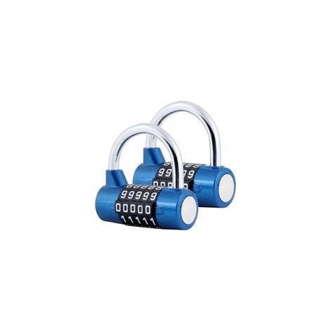 Cadenas à combinaison 5 chiffres – 100 000 combinaisons – Alliage de zinc résistant aux intempéries – Pour casiers, outils, vélos – Lot de 2 (1/5)