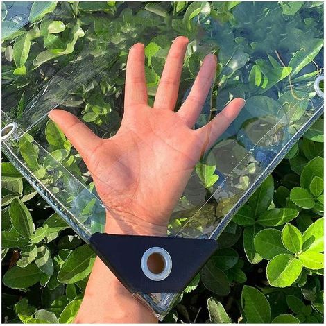 Wasserdichte Plane, transparente PVC-Plane mit Ösen, isolierende Plane für Garten, Terrasse, Pflanzen, wetterbeständige transparente Plane (0,5 x 1 m) (1/5)
