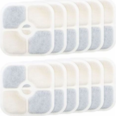 Filtres de fontaine à eau pour chats – Lot de 12 pièces compatibles Catit PIXI 43717, dimensions 8,4 x 8,4 cm, charbon actif (1/4)