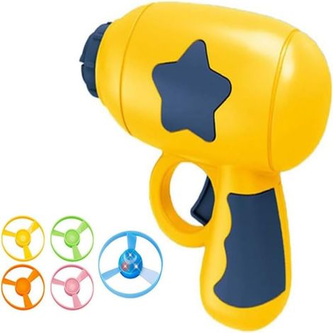 interactif pour chat RCFINE en forme d'hélicoptère, avec hélices, pour l'entraînement à la poursuite, au tapotement et au jeu de frappe (jaune). (1/5)