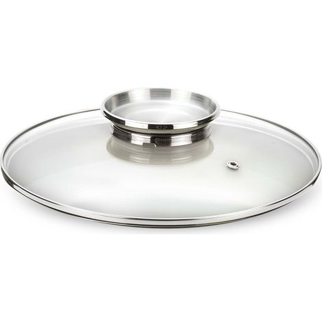 Couvercle Verre avec Bouton de Aroma en acier inoxydable, diam. 24cm (1/4)