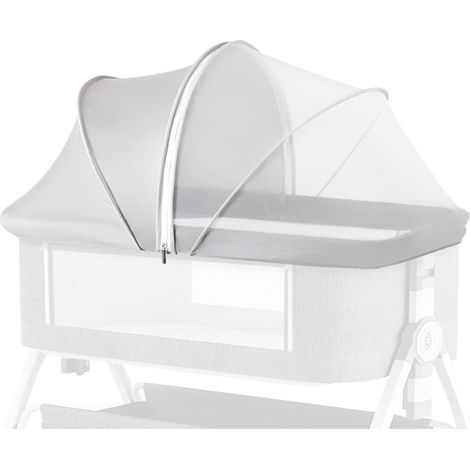 Liemuao Moskitonetz für Kinderbetten, universelles Babybett-Moskitonetz mit Sonnenschutz, Reisebett-Moskitonetz mit Reißverschluss, UV- und Insektenschutz für Babys (Grau)