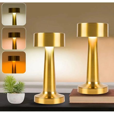 Set di due lampade da scrivania: lampada da scrivania wireless dimmerabile, lampada da scrivania a LED metallica, funzionamento touch, lampada da lettura delicata per gli occhi, ricarica USB, luce bia