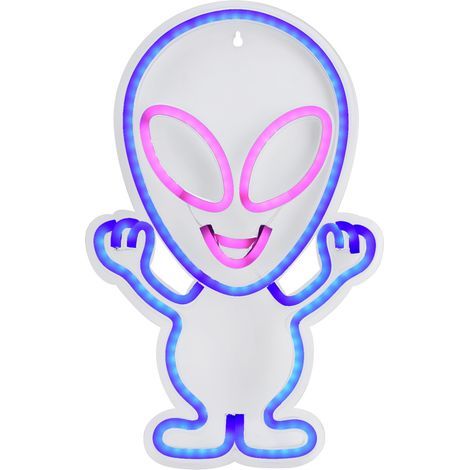 Lampe LED néon Alien alimentée par USB, lampe de nuit décorative, cadeau innovant pour la maison et le Bar (1/5)