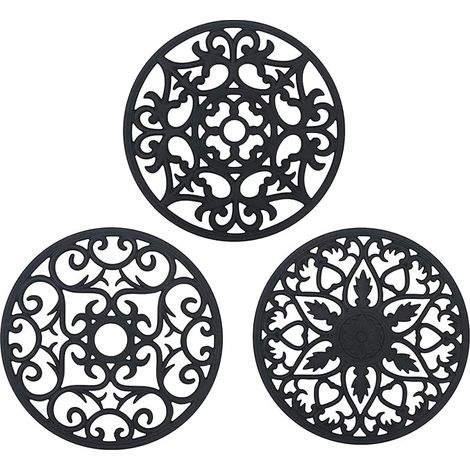 Dessous de Plat Silicone Anti-dérapant Anti-Chaleur 250 °C Multifonction Repose-cuillère Dessous de Verre de Cuisine Tapis de Table pour Cuisine et Salle à Manger (1/5)