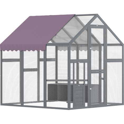Enclos à poules, 2 nichoirs, 2 perchoirs, pour 6 à 8 poules, environ 1,7 x 1,8 x 1, 8 m, poulailler avec toit étanche (1/5)