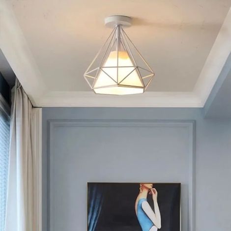 U-do Plafonnier Suspension en Métal - Luminaire Intérieur Blanc- Avec housse en tissu (1/4)