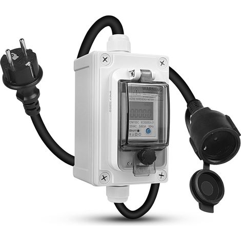 Mobiler Stromzähler – 1 Stück – PVC und Kupfer – IP67 wasserdicht – für Wohnmobile und den Außenbereich – 230 V (1/5)