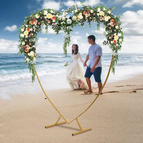 Liebende Herz Ballon Bogen Kit, Metall Hochzeit Bogen, Herz-geformte Bogen Pflanzen Reben Rahmen für Hochzeit Geburtstag Foto Hintergrund Dekorationen (Gold)